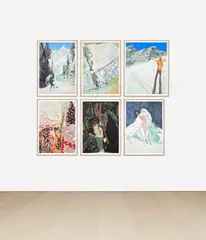 Peter Doig, Zermatt (D1), 2020-21/2022, The complete set of six giclée prints in colours, on cotton smooth rag paper, the full sheets