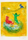 Le piège à loups (The Wolf Pit), from Daphnis et Chloé (M. 312, C. 46) by Marc Chagall, 1961, Lithograph in colours, on Arches paper, with full margins, sold Jan 2023