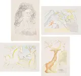 Le bestiaire de La Fontaine Dalinisé (La Fontaine's Bestiary Dalinized) (M. & L. 653-664) by Salvador Dalí, 1974, The complete set of 12 drypoints with pochoir in colours, on Arches paper, with full margins, with title page, the sheet, sold Jan 2023