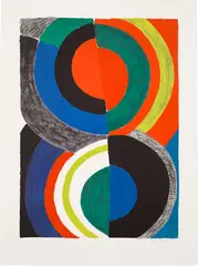 Idole (Idol) by Sonia Delaunay, circa 1970, Lithograph in colours, on Arches paper, with full margins, sold Jan 2023