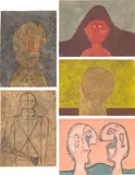 Rufino Tamayo, Rufino Tamayo 15 Aguafuertes (15 Etchings): five plates (P. 256-259, 264), 1979, Five etchings with carborundum in colours, on Guarro paper, the full sheets