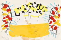 Roger Hilton, Untitled, 1973, Gouache in colours, on wove paper
