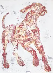 Elisabeth Frink, Dog (W. 139), 1988, Screenprint in colours, on BFK Rives paper, the full sheet