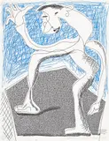 Waving, April 1986 (M.C.A.T. 301) by David Hockney, 1986, Home-made print executed on an office colour copy machine, on Arches Text paper, the full sheet, sold Jan 2023