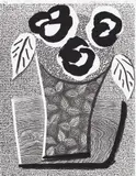 Three Black Flowers, May 1986 (M.C.A.T. 313) by David Hockney, 1986, Home-made print executed on an office colour copy machine, on Arches Text paper, the full sheet, sold Jan 2023