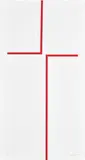 Carmen Herrera, The Way, 2018, Lithograph in red, on Arches paper, the full sheet