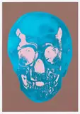 'Till Death Us Do Part - Milk Chocolate Brown True Blue Bubblegum Pink Skull by Damien Hirst, 2012, Screenprint in colours with foil block and glaze, on Somerset Satin paper, with full margins, sold Jan 2023