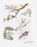 Raqib Shaw, Midsummer Night's Dream, 2017, Etching with hand-colouring in watercolour, on Fine Art paper, with full margins