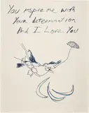 Tracey Emin, Birds 2012, 2011, Lithograph in blue, on Somerset paper, the full sheet