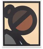Julian Opie, Paper Head 4, from Paper Heads, 2019, Laser-cut Museum board relief in colours