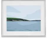 Polridmouth Coast, from Cornish Coast 1 by Julian Opie, 2017, Chromogenic print, on Epsom Premium Glossy Photo paper, mounted to glass (as issued), sold Jan 2023