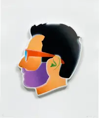 Alex Israel, Self-Portrait, 2017, Mixografía® print in colours, on shaped handmade paper mounted to support (as issued)