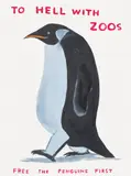 David Shrigley, To Hell With Zoos, 2021, Screenprint in colours with varnish overlay, on Somerset Satin paper, the full sheet