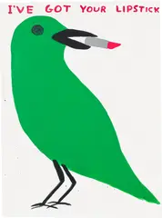 I've Got Your Lipstick by David Shrigley, 2021, Screenprint in colours, on wove paper, the full sheet, sold Jan 2023