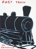 David Shrigley, Untitled (Fast Train to Shitsville), 2021, Screenprint in colours with varnish overlay, on Somerset Satin paper, the full sheet