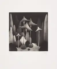 Landscape II by Nicolas Party, 2016, Mezzotint, on Arches paper, with full margins, sold Jan 2023