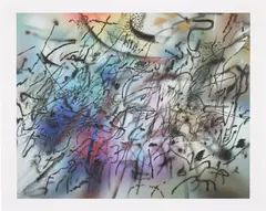 Among the Multitude III by Julie Mehretu, 2020-21/2022, Digital print in colours, on light gloss poster paper, with full margins, sold Jan 2023