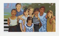 Claire Tabouret, Girlfriends (Stripes), 2021, Digital pigment print in colours, on Hahnemühle paper, with full margins