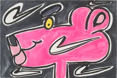 Nike Panther by Katherine Bernhardt, 2019, Lithograph in colours, on BFK Rives paper, the full sheet, sold Jan 2023