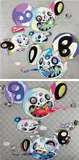 Spiral; and Parallel Universe by Takashi Murakami, 2014, Two offset lithographs in colours, on smooth wove paper, the full sheets, sold Jan 2023