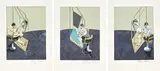 Trois études de dos d'homme (after, Three Studies of the Male Back 1970) (S. 21, T. 21) by Francis Bacon, 1987, The complete set of three lithographs in colours, on Arches paper, with full margins, offered Jun 2023