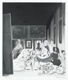 Richard Hamilton, Picasso’s Meninas, from Hommage à Picasso (L. 91), 1973, Hard-ground, soft-ground, and stipple etching, with roulette, open-bite and lift-ground aquatint, drypoint and burnishing, on BFK Rives paper, with full margins