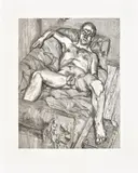 Lucian Freud, Man Posing (H. 27, F. 44, T. 37), 1985, Etching, on Somerset paper, with full margins