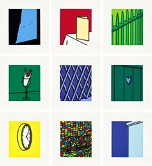 Patrick Caulfield, Some Poems of Jules Laforgue (C. 38), 1973, The complete set of 22 screenprints in colours, on Neobond synthetic paper, with full margins, the sheets loose (as issued), all contained in the original pale blue leather portfolio