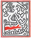 Keith Haring, Three Lithographs: one plate (L. p. 40), 1985, Lithograph in black and red, on BFK Rives paper, with full margins