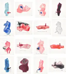 Louise Bourgeois and Tracey Emin, Do Not Abandon Me (MoMA 152), 2009-10, The complete set of 16 archival dyes printed on cloth