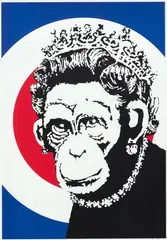 Monkey Queen by Banksy, 2003, Screenprint in colours, on wove paper, with full margins, sold Jun 2023