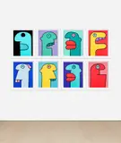Thierry Noir, East Side Heads, 2014, The complete set of eight screenprints in colours, on Somerset paper, the full sheets