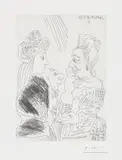 Pablo Picasso, La bonne aventure, avec un curieux simiesque (Fortune Telling, with a Curious Ape), plate 26 from Séries 156 (Bl. 1881, Ba. 1887)