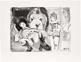 Pablo Picasso, Filles entre elles, la sous-maîtresse (The Women Amongst Themselves, the Madam), plate 134 from Séries 156 (Bl. 1989, Ba. 1999), 1971, Etching and aquatint, on BFK Rives paper, with full margins