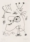 Joan Miró, L'aigrette (The Egret) (D. 105), 1956, Etching, on Arches paper, with full margins