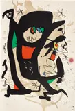 Young Artists (M. 925) by Joan Miró, 1973, Lithograph in colours, on Arches paper, the full sheet, sold Jun 2023