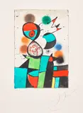 Joan Miró, Gaudí VIII (D. 1067), 1979, Etching and aquatint in colours, on wove appliqué to Arches paper, with full margins