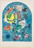 La Tribu de Dan, from douze maquettes de vitraux pour Jérusalem (The Tribe of Dan, from Twelve Maquettes of Stained Glass Windows for Jerusalem) (M. & S. 18) by Marc Chagall, 1964, Lithograph in colours, on Arches paper, with full margins, by Charles Sorlier, sold Jun 2023