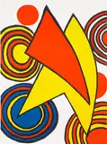Untitled (Triangles and Spirals) by Alexander Calder, 1973, Lithograph in colours, on wove paper, the full sheet, sold Jun 2023