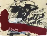 Antoni Tàpies, Roig i negre 5 (Red and Black 5) (G. 1024), 1985, Etching and aquatint with carborundum in colours, on handmade paper, the full sheet