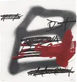 Antoni Tàpies, Forma ombrejad (Shaded Shape) (G. 1122), 1987, Etching and carborundum in black and red with embossing, on Aquari handmade paper, the full sheet
