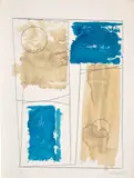 Barbara Hepworth, Two Ancestral Figures, from Opposing Forms (M. 53, S.A.C. 42), 1969, Screenprint in colours, on TH Saunders paper, with full margins