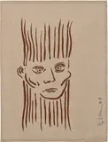 Keith Haring, Portrait of Joseph Beuys, from For Joseph Beuys (L. pp. 60-61), 1986-87, Screenprint in brown, on canvas