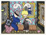 William Copley, Man and Woman, 1978, Screenprint in colours, on Somerset paper, with full margins