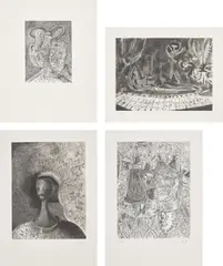 Untitled: four works by George Condo, 1989, Four etchings, on Hahnemühle paper, with full margins, sold Jun 2023