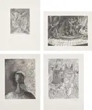 George Condo, Untitled: four works, 1989, Four etchings, on Hahnemühle paper, with full margins