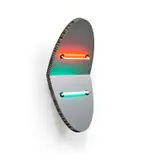Keith Sonnier, Elliptical Suite #8, from Elliptical Shields Series V, 2005, A unique honeycomb-core aluminium multiple with two neon lights (clear red and E-21 turquoise) and electrical components