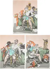 Paula Rego, Shakespeare's Room (R. 237), 2006, The complete set of three lithographs in colours, on Somerset paper, the full sheets