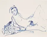 Tracey Emin, I Loved My Innocence, from Save the Children ONE HUNDRED YEARS Print Portfolio, 2019, Lithograph in blue, on Somerset Velvet paper, the full sheet
