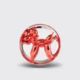 Jeff Koons, Balloon Dog (Red), 1995, Porcelain multiple painted in chrome, with original plastic stand